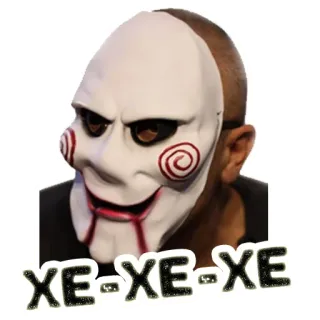 😏 52f2fcda Jigsaw Saw XE-XE-XE Horror, Maske, Jigsaw, Film whatsapp sticker