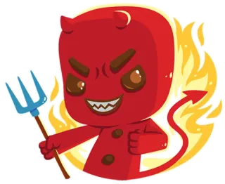 😈 688b11d4 Devil 悪魔, デーモン, 漫画, 角, 火, 悪 telegram sticker