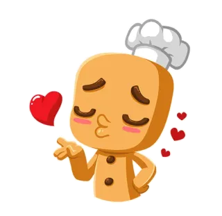 😘 7440061c 絵文字, 愛, キス, ハート, 可愛い, パン職人, シェフ, 甘い telegram sticker
