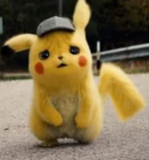 😔 01adf13f Pikachu pokemon, pikachu, thám tử, buồn, dễ thương, hoạt hình, anime telegram sticker