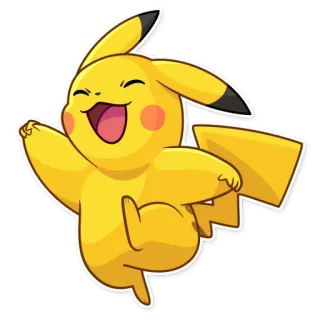 🥳 0e76feff Pikachu Pokemon โปเกมอน, ปิกาจู, สีเหลือง, มีความสุข, การ์ตูน, สัตว์ telegram sticker