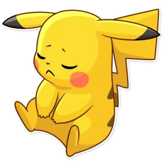 😔 0ec9c3cb Pikachu Pokemon โปเกมอน, ปิกาจู, เศร้า, สีเหลือง, อนิเมะ, การ์ตูน telegram sticker
