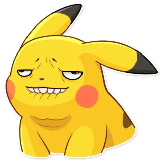 🙄 27061aa8 Pikachu โปเกมอน, ตลก, มีม, สีเหลือง, การ์ตูน telegram sticker
