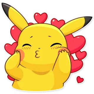 😘 311a34c9 Pikachu Pokemon โปเกมอน, ปิกาจู, น่ารัก, ความรัก, หัวใจ telegram sticker