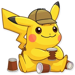 Pikachu Detective whatsapp stickers