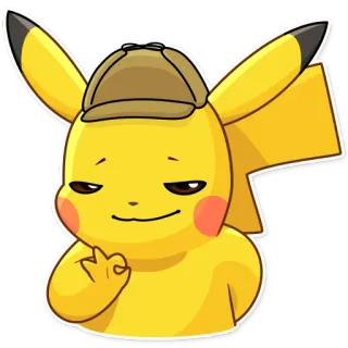 👌 3c47b708 Pikachu Detective Pikachu โปเกมอน, นักสืบ, ปิกาจู, อนิเมะ, หมวก telegram sticker
