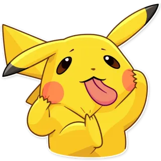 🤪 aa69de84 Pikachu Pokemon โปเกมอน, ปิกาจู, น่ารัก, ตลก, ลิ้น telegram sticker