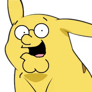 🤓 6a509b22 pikachu, peter griffin, desenho animado, mashup, engraçado, meme telegram sticker