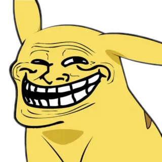 😏 8ac42ebb Pikachu pokemon, pikachu, trollface, meme, engraçado telegram sticker