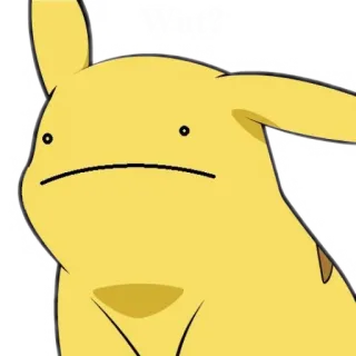 😐 9a6a4d4f Wut? pikachu, pokemon, ditto, meme, amarelo, desenho animado, engraçado, quê? telegram sticker