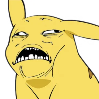 😩 9fed1097 Pikachu pikachu, meme, engraçado, pokemon, derp, distorcido telegram sticker