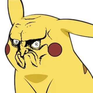 ☹️ b2eb07b2 Pikachu pikachu, pokemon, meme, engraçado, distorcido, arrepiante telegram sticker