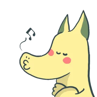 😚 d12804d7 개, 동물, 귀여운, 만화, 노란색, 애완 동물 telegram sticker