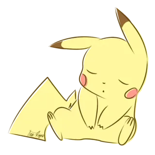 😴 073a2924 Pikachu 피카츄, 포켓몬, 만화, 자는, 동물 telegram sticker
