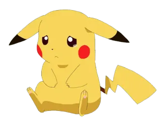 😢 147f1141 Pikachu 포켓몬, 피카츄, 만화, 동물, 노란색, 슬픈 telegram sticker