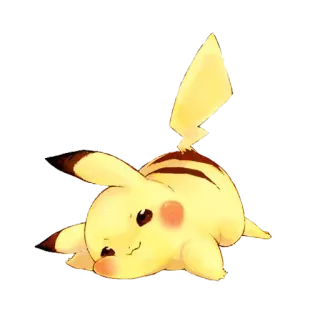 🙇 de600067 Pikachu Pokemon 포켓몬, 피카츄, 귀여운, 누워있는, 만화 telegram sticker