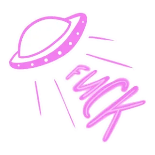 🛸 138bdd92 FUCK Инопланетянин, НЛО, Мат, Нецензурная лексика, Оскорбительный telegram sticker