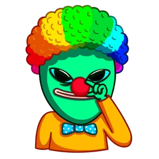 🤡 021a08e3 ตัวตลก, การ์ตูน, ตลก, อีโมจิ, สติกเกอร์ telegram sticker