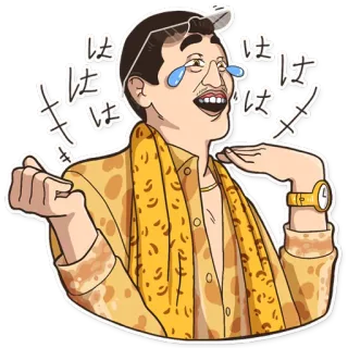 😂 33a02284 ははは pria, ilustrasi, Jepang, tertawa, karakter whatsapp sticker