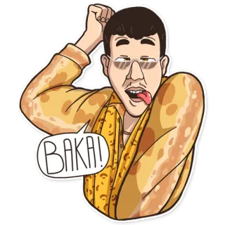 😜 6a8d6577 BAKA! pria, baka, marah, gaya anime whatsapp sticker