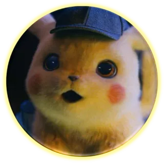 😲 5988ff74 Pikachu Detective Pikachu Pikachu, Pokémon, detective, animato, personaggio, giallo telegram sticker