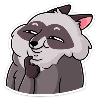 🤔 2496b5eb แรคคูน, ยิ้มเยาะ, น่ารัก, สัตว์, ตลก, การ์ตูน telegram sticker