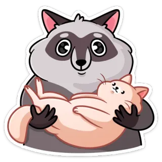 🤱 6b4ad5c8 แรคคูน, แมว, สัตว์, น่ารัก, การ์ตูน telegram sticker