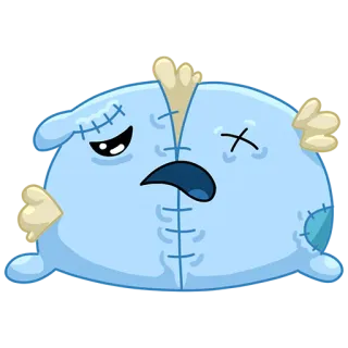 💀 69f32bdb gối, buồn, hoạt hình, may, hư hỏng, nhân vật, dễ thương telegram sticker