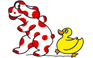 😋 4df1c13d หมา, เป็ด, การ์ตูน, สัตว์, มิตรภาพ telegram sticker