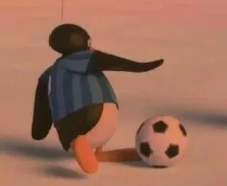 ⚽ 9039bba3 Pingu 企鹅, 足球, 卡通, Pingu, 体育, 动物 telegram sticker