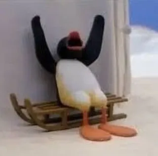 😩 969740bc Pingu 企鹅, 卡通, 雪橇, 动画 telegram sticker