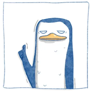 👍 36bd4dcb pingwin, środkowy palec, obraza, niegrzeczny, kreskówka, gest telegram sticker