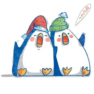 🥳 a087e681 AAAA pingwin, ptaki, zima, piżama, kreskówka, słodki, zwierzęta telegram sticker