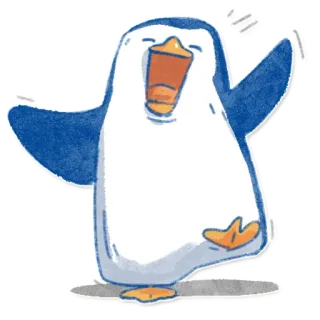 😂 ccaa78af pingwin, kreskówka, zwierzę, szczęśliwy, słodki, animowany telegram sticker
