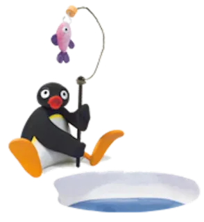 😮 8bf3826c Pingu Kartun, Pinguin, Memancing, Pingu, Es, Lucu, Binatang telegram sticker