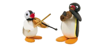 🎺 a8999afd Pingu penguin, kartun, animasi tanah liat, biola, terompet, musik telegram sticker