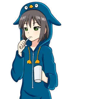 ☕ 241cd133 Anime, Kartun, Pinguin, Pakaian tidur, Piyama, Lucu telegram sticker