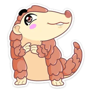 🥺 1db88fd9 pangolín, animal, dibujos animados, lindo, kawaii, adorable telegram sticker
