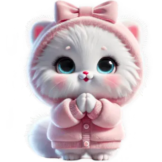 🥹 16fb92fd kucing, imut, anak kucing, hewan, merah muda, kartun, kawaii, menggemaskan whatsapp sticker