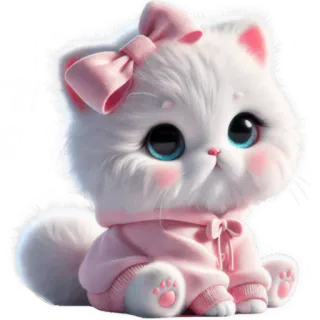 😔 724ea38a ດອກໄມ້ kucing, imut, stiker, kawaii, kartun, pita merah muda, anak kucing whatsapp sticker