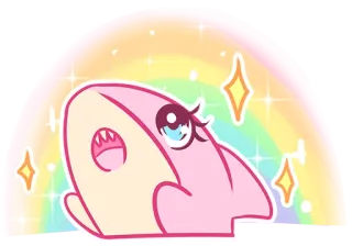 🌈 a43b1306 tiburón, lindo, dibujos animados, animal, brillo, rosa, arcoíris whatsapp sticker
