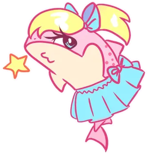 Pink shark(@Valeria_Fills_art) telegram stickers