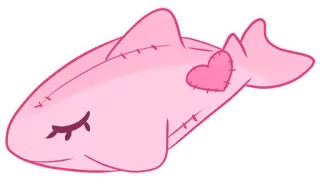 🦈 efd4692e tiburón, peluche, lindo, rosa, corazón, juguete whatsapp sticker