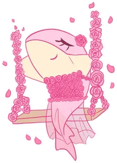 🌹 f8e76c78 almohada, columpio, rosas, dormilón, lindo, rosa, floral, dibujos animados whatsapp sticker