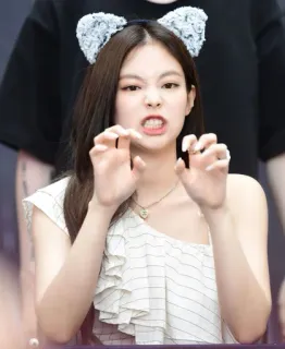 😬 7373e05d ผู้หญิง, หูแมว, หน้าบูดบึ้ง, ภาพเหมือน, คน telegram sticker