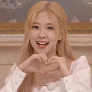 ❤️ fb50e1f8 Rose เคป็อป, นักร้อง, หัวใจ, ดอกกุหลาบ, แบล็กพิงก์ telegram sticker