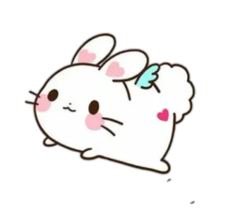 😍 82e10bc9 coniglio, carino, animale, kawaii, coniglio, cuore, cartone animato telegram sticker