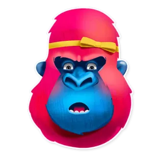 😮 7d79476b ゴリラ, 類人猿, 漫画, 動物, 面白い, ステッカー telegram sticker