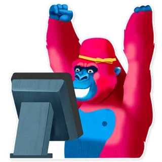 Pink Gorilla (@addstickers|Stickergram.ru) telegram stickers
