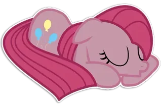 🦄 11797704 Pinkie Pie My Little Pony Poni, Kartun, Lucu, Merah muda, Tidur, Tertidur, Hati telegram sticker